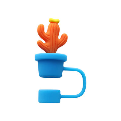 Kaktus Straw Stoppers Protector Asesoris Minum Dan Desain Praktis Berguna Kembali Cute Silicone Straw Lid Tips Protectors