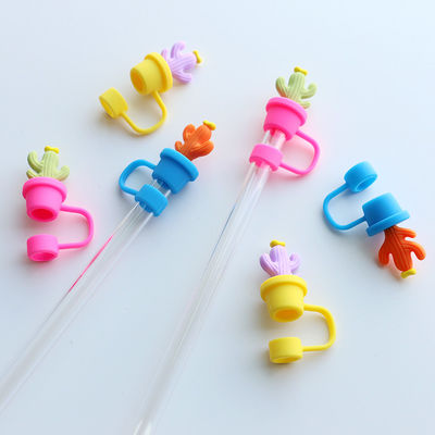 Kaktus Straw Stoppers Protector Asesoris Minum Dan Desain Praktis Berguna Kembali Cute Silicone Straw Lid Tips Protectors