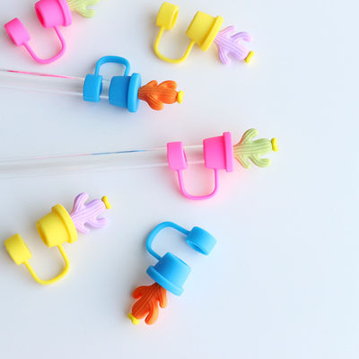 Kaktus Straw Stoppers Protector Asesoris Minum Dan Desain Praktis Berguna Kembali Cute Silicone Straw Lid Tips Protectors