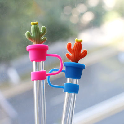 Kaktus Straw Stoppers Protector Asesoris Minum Dan Desain Praktis Berguna Kembali Cute Silicone Straw Lid Tips Protectors