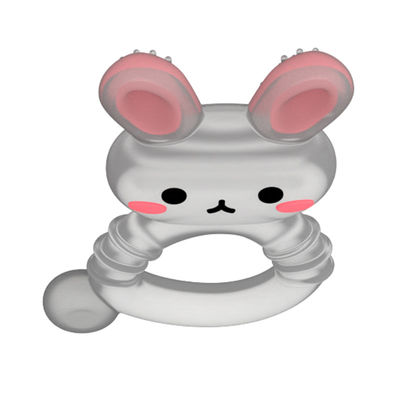 2025 Pabrik Bunny Cute Design Transparan Sensor Ice Cream Freezable Silikon Baby Air Diisi Teether