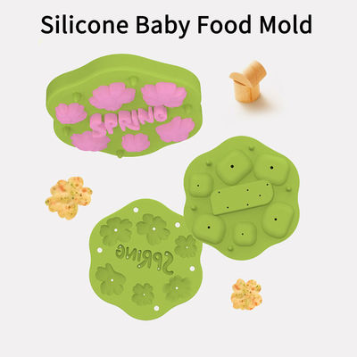 PAISEN Silikon Bunga Musim Semi Buah Bayi Makanan Pakan Susu Ibu Popsicle Cetakan untuk Teething Relief Refrigerator Tray dengan tutup