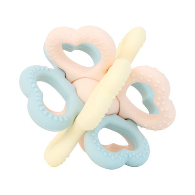 2025 Baru Custom Silicone Ring Soft 3D Kids Baby Rattle Toys BPA-Free Food Grade Teething Toys Menggoyangkan Soft Toy Teethers