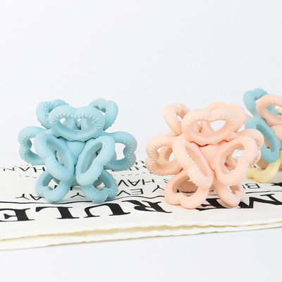 PAISEN BSCI Rattle Baby Teether Ball Toy BPA Bebas Silikon Soft Ball Mudah Dipegang Teether untuk Bayi Usia 6 Bulan+