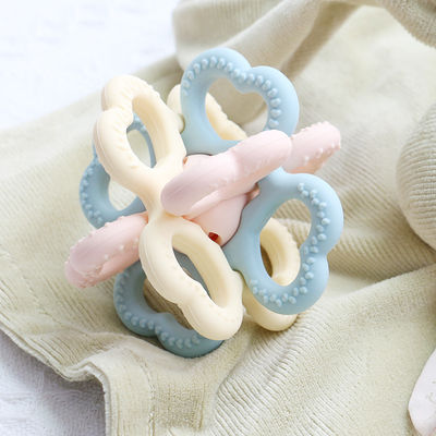 PAISEN BSCI Rattle Baby Teether Ball Toy BPA Bebas Silikon Soft Ball Mudah Dipegang Teether untuk Bayi Usia 6 Bulan+