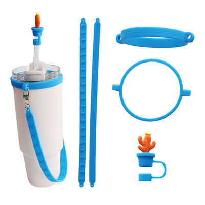 Custom Silicone Lanyard Handle Sling untuk Tumbler Pribadi Anti-Slip Sippy Cup Label Botol Air Bawa Strap Bar Aksesoris