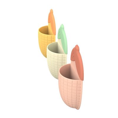 Pemegang pasta gigi cangkir sedotan berbentuk jagung yang lucu