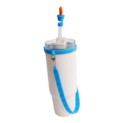 30oz 40oz Tumbler dengan Handle Anti-goresan Silicone Cup Sleeve dan Anti-slip Botol Air Handle Tali