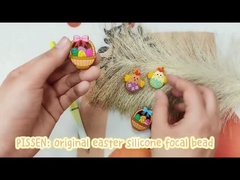 Egg Shape DIY Silicone Teething Bead Kunyah Untuk Pembuatan Kalung